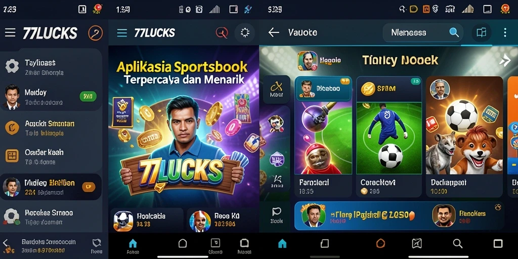 Screenshot gameplay dari aplikasi Sportsbook 77LUCKS yang menarik.