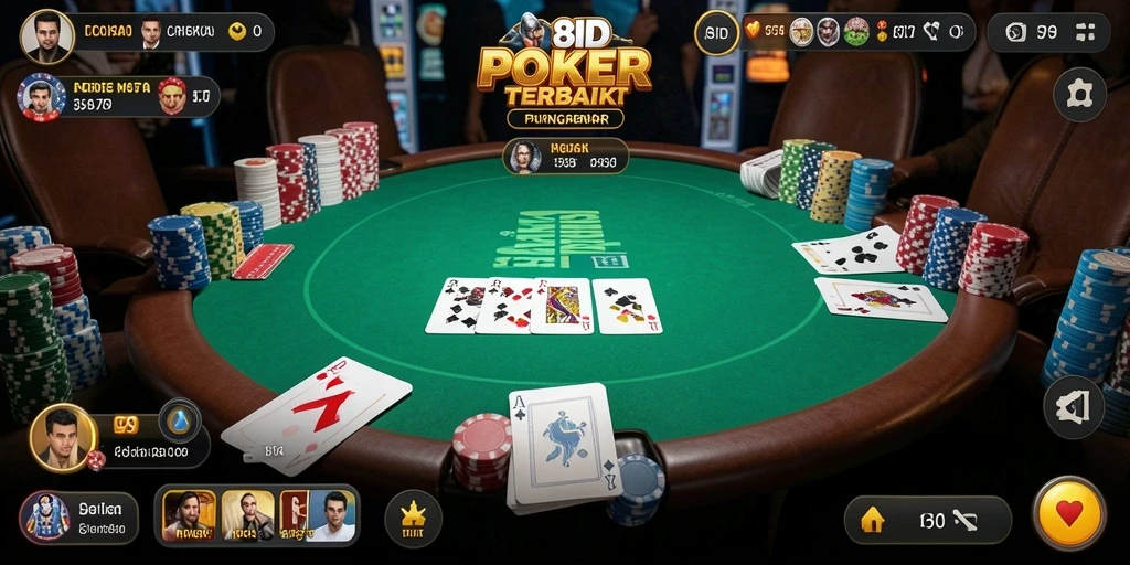 Tampilan gameplay Poker yang seru dan menarik di 8ID.