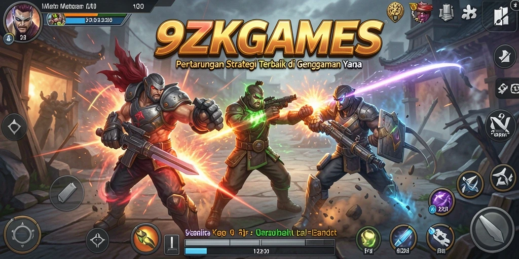 Screenshot gameplay <strong>9ZKGAMES</strong> menampilkan pertempuran strategis yang seru.