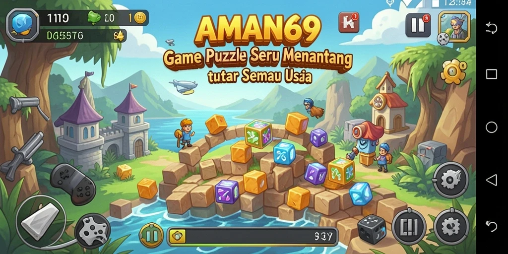 Tampilan gameplay AMAN69 yang penuh warna dan menantang.