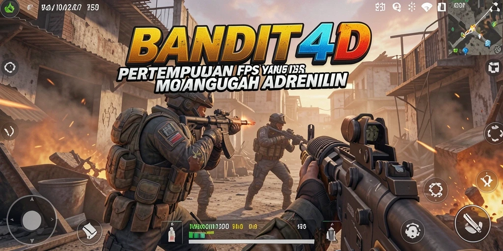 Tampilan aksi seru dalam game FPS BANDIT4D.
