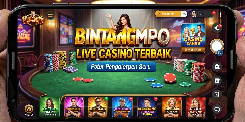 Gameplay seru di BINTANGMPO dengan dealer langsung yang interaktif.