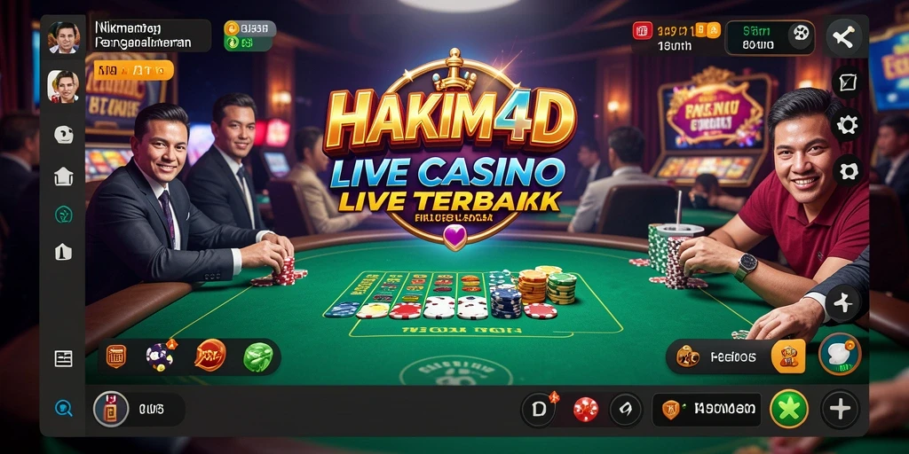 Screenshot HAKIM4D menampilkan dealer langsung dalam permainan kasino.