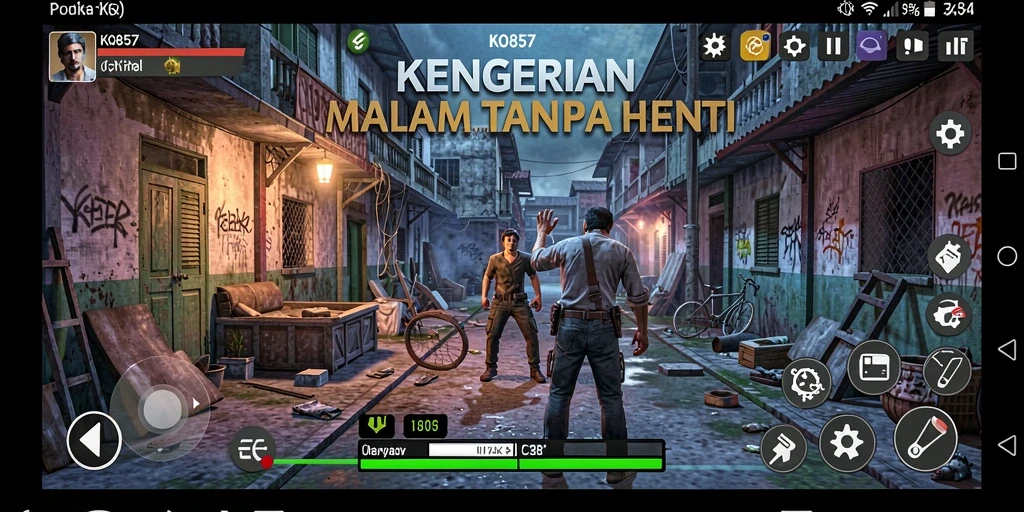 Tangkapan layar menampilkan suasana mencekam dalam game horor.