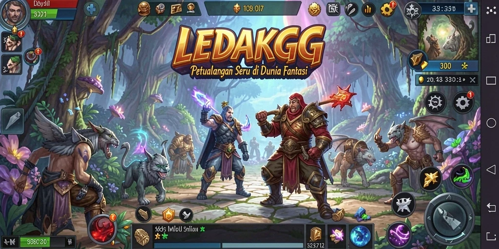 Gameplay <strong>LEDAKGG</strong> dengan misi petualangan yang seru.