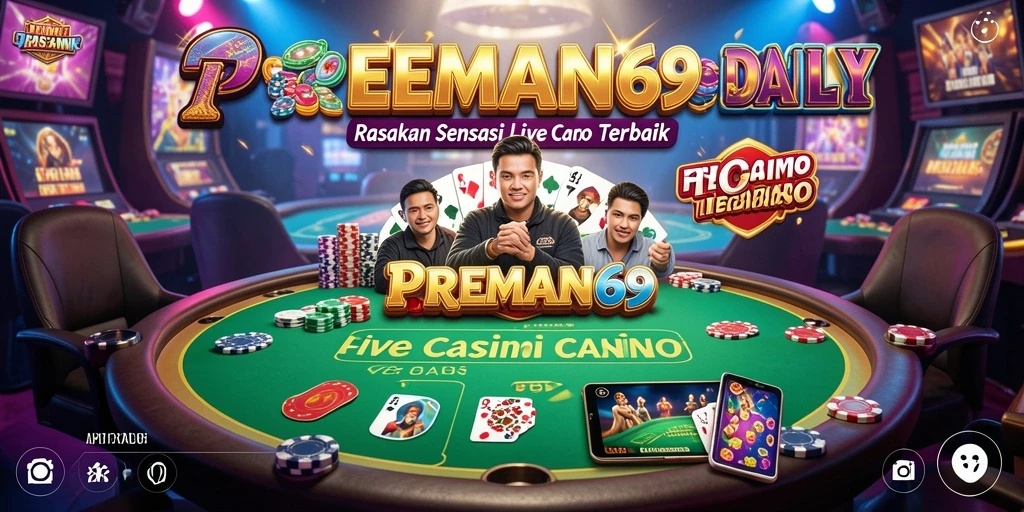 Tangkapan layar permainan Live Casino PREMAN69 dengan dealer yang interaktif.
