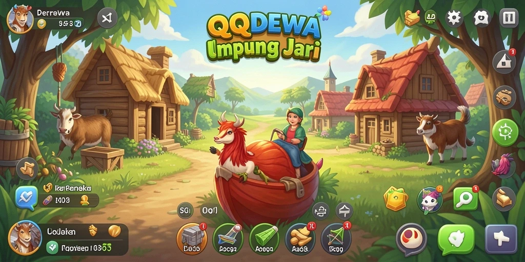 Gambar menampilkan pemain yang sedang memanen hasil pertanian di QQDEWA.