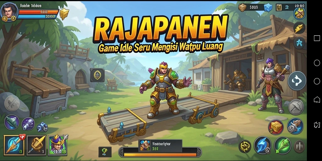 Screenshot gameplay RAJAPANEN menunjukkan keindahan grafis dan elemen Idle.