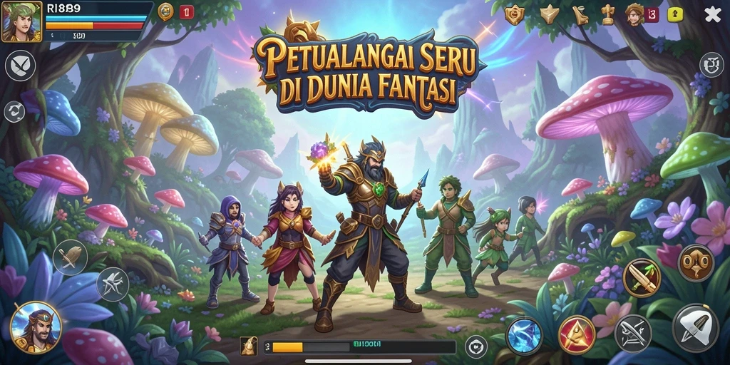Tampilan screenshot menampilkan pemandangan menakjubkan dalam permainan petualangan.