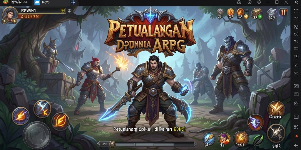 Screenshot gameplay RPWIN1 menampilkan pertarungan epik di dunia ARPG yang memukau.
