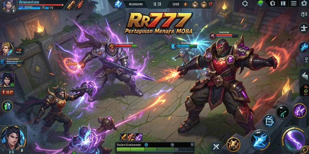 Menampilkan aksi seru gameplay MOBA di RR777.