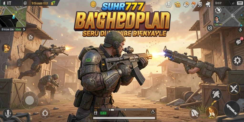 Screenshot gameplay intens dari SUHU777 dalam pertarungan Battle Royale.