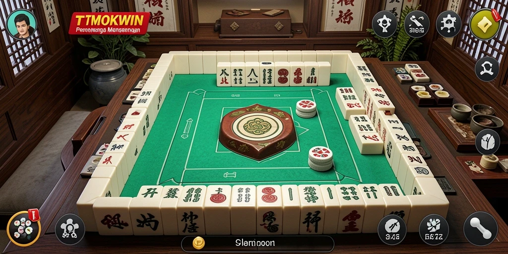 Screenshot gameplay TMOKWIN menunjukkan keseruan bermain Mahjong.