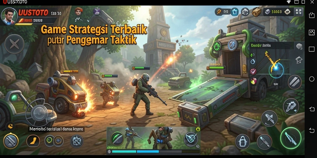 Tangkapan layar gameplay UUSTOTO dengan elemen strategi yang mendebarkan.